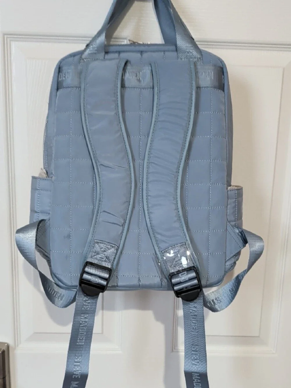 Steve Madden Quilted Powder Blue Backpack